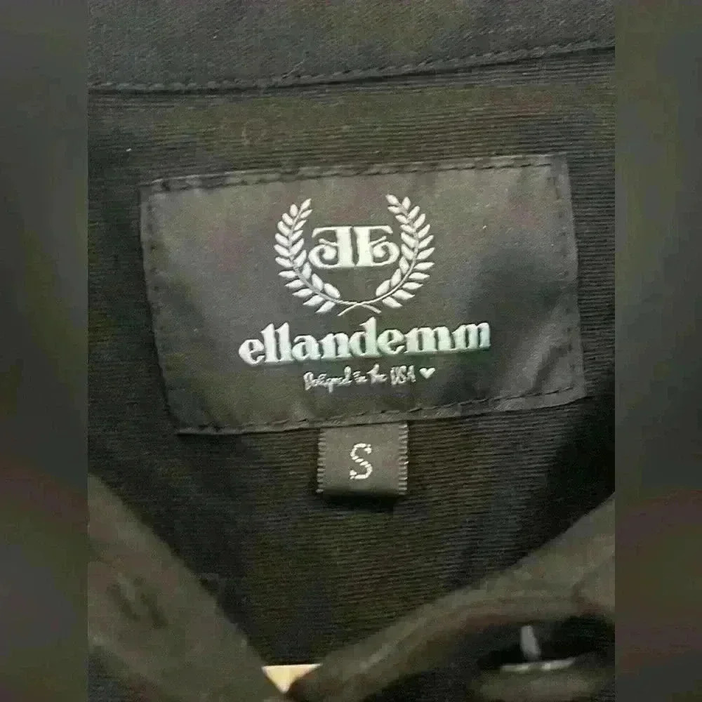 Ellandemm Black Button Down Bubble Sleeves S - image 2